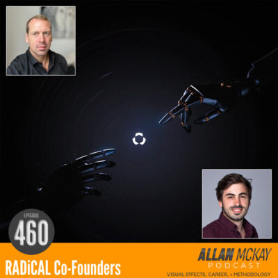 Thought leadership content thumbnail for the Allan McKay podcast, showing RADiCAL logo in the centre and RADiCAL co-founders in opposite corners.