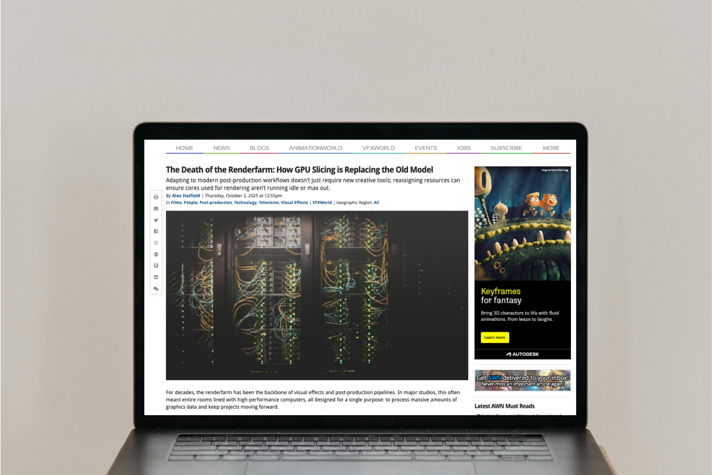 Deep-tech-marketing-Juno-Innovations-AWN-coverage.webp Deep tech marketing – image of client coverage on laptop